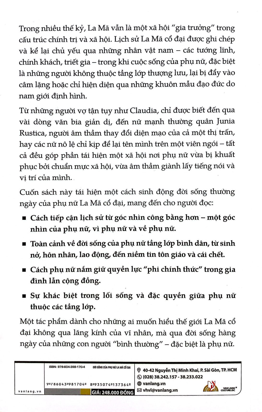 Daily Life Of Women In Ancient Rome - Doi Song Cua Phu Nu La Ma Co Dai