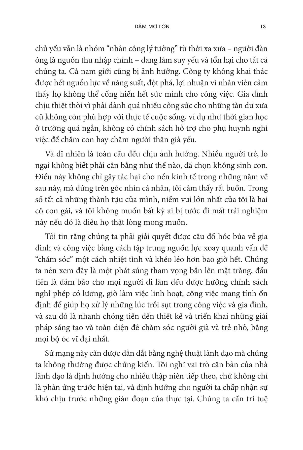 dám mơ lớn: công việc, gia đình, và tương lai của chúng ta