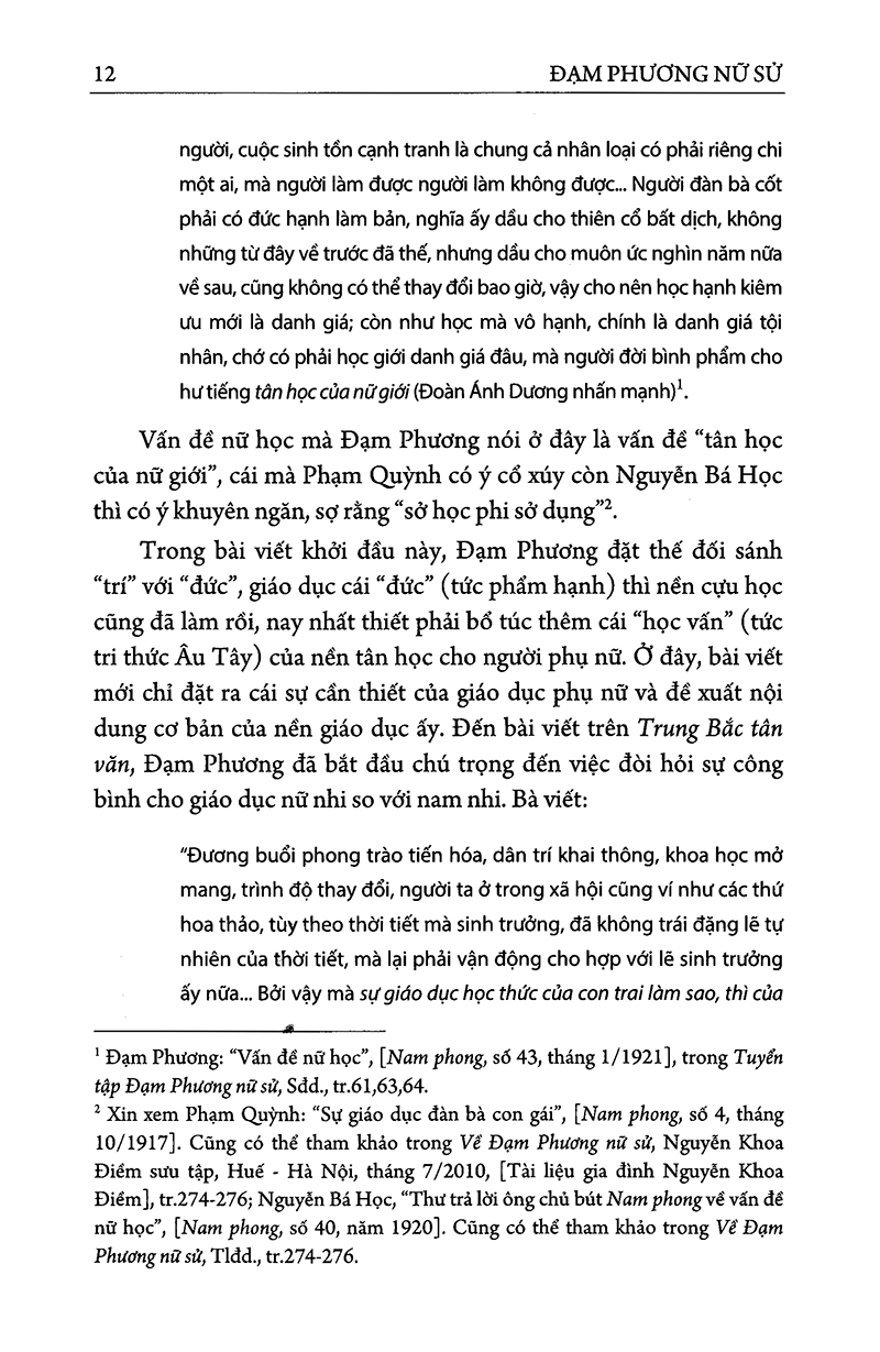 đạm phương nữ sử - vấn đề phụ nữ ở nước ta