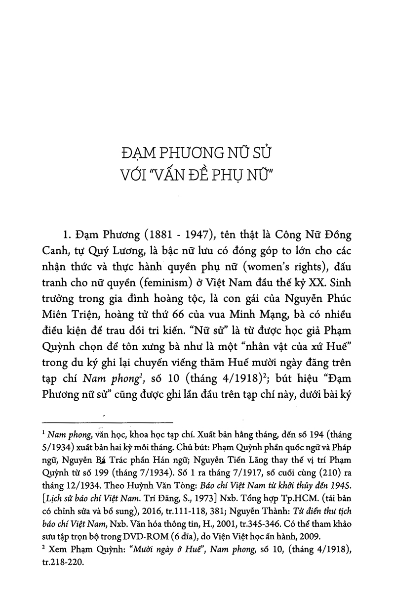 đạm phương nữ sử - vấn đề phụ nữ ở nước ta