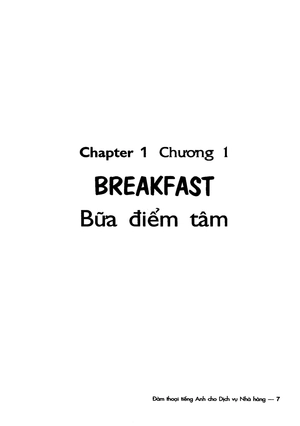 đàm thoại tiếng anh cho dịch vụ nhà hàng