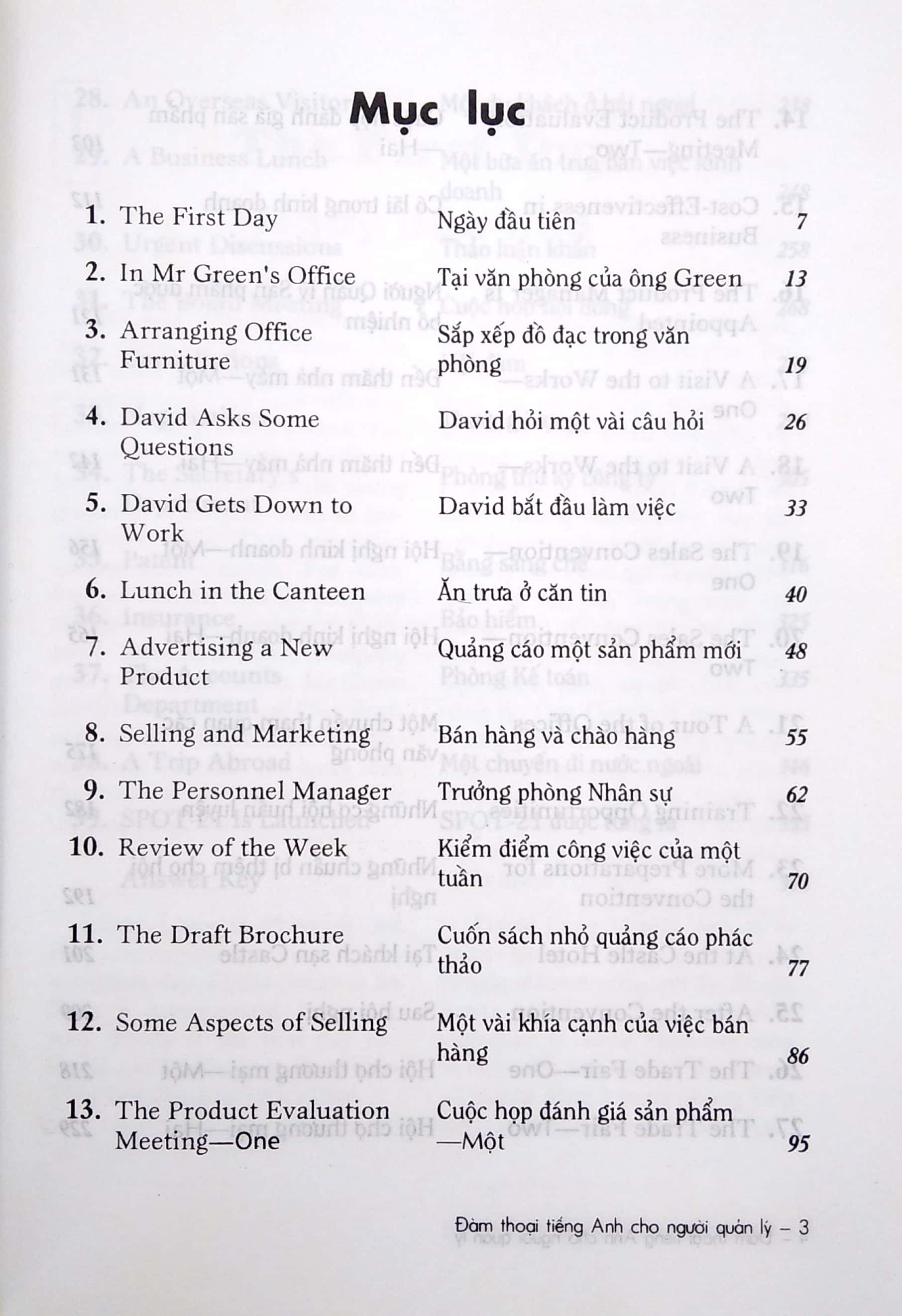 đàm thoại tiếng anh cho người quản lý