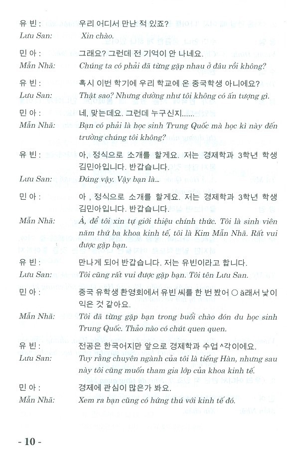 đàm thoại tiếng hàn trong tình huống thực tế