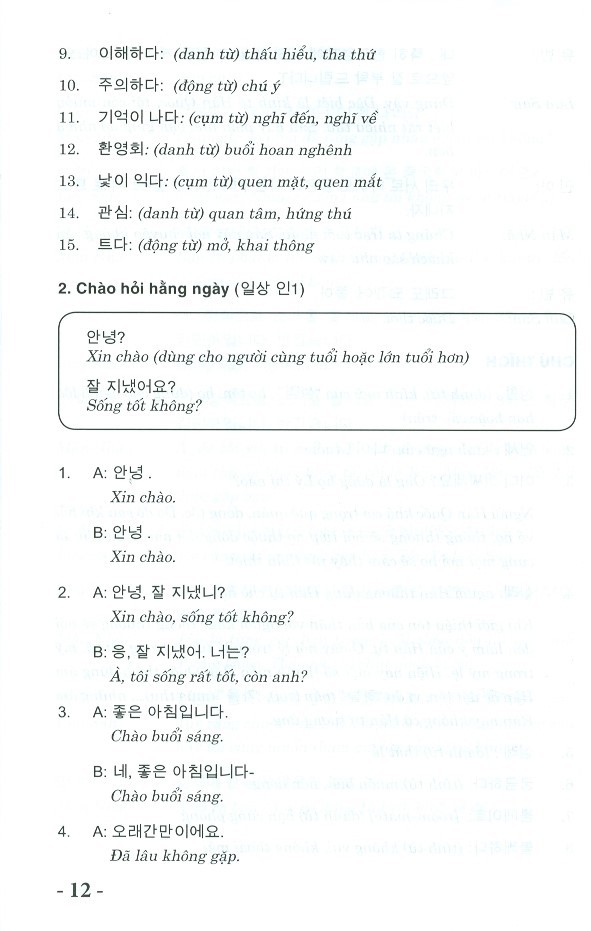 đàm thoại tiếng hàn trong tình huống thực tế