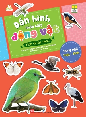 dán hình nhận biết động vật - chim và côn trùng (song ngữ việt-anh)