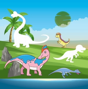 dán hình phát triển iq-eq-cq - công viên khủng long - tập 1