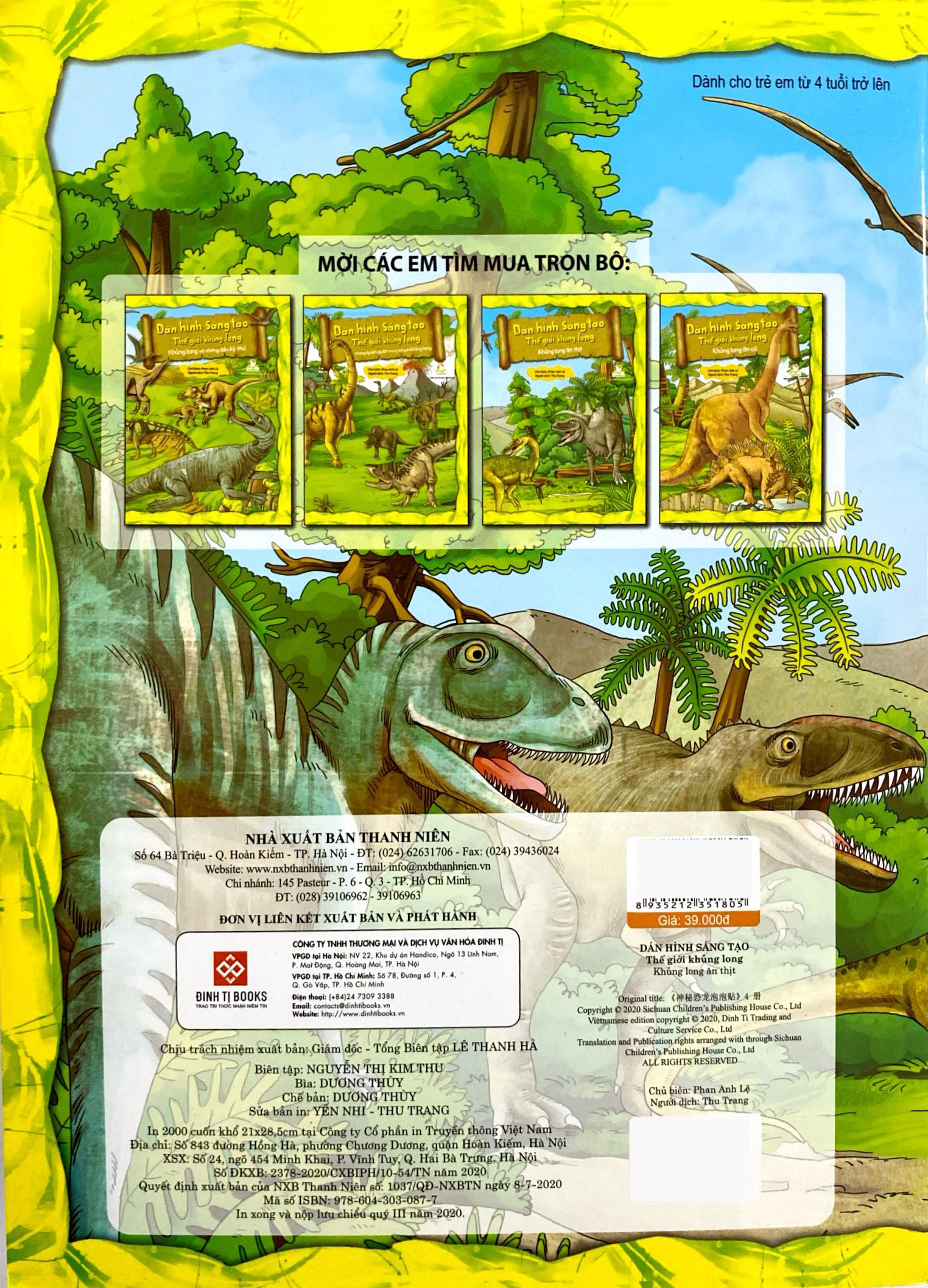 dán hình sáng tạo - thế giới khủng long - khủng long ăn thịt