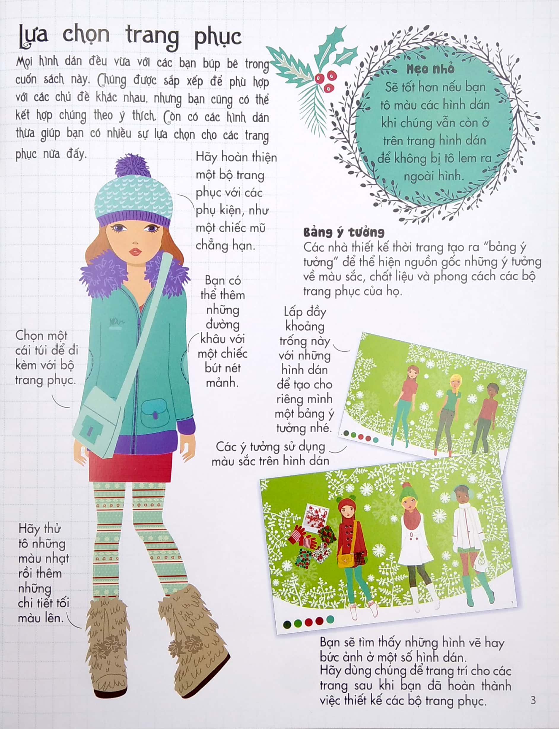 dán hình sáng tạo trang phục búp bê - bộ sưu tập mùa đông