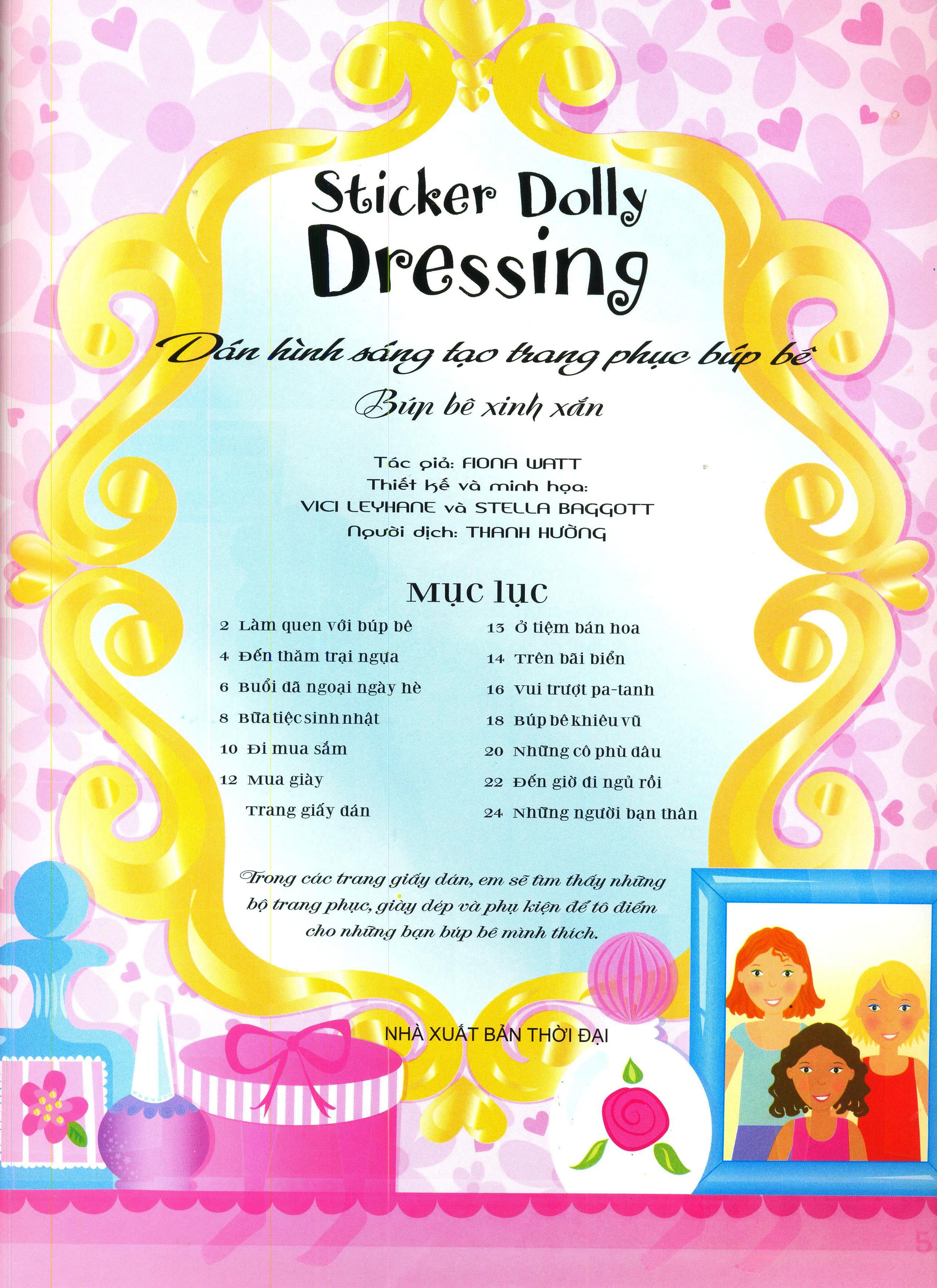 dán hình sáng tạo trang phục búp bê - búp bê xinh xắn