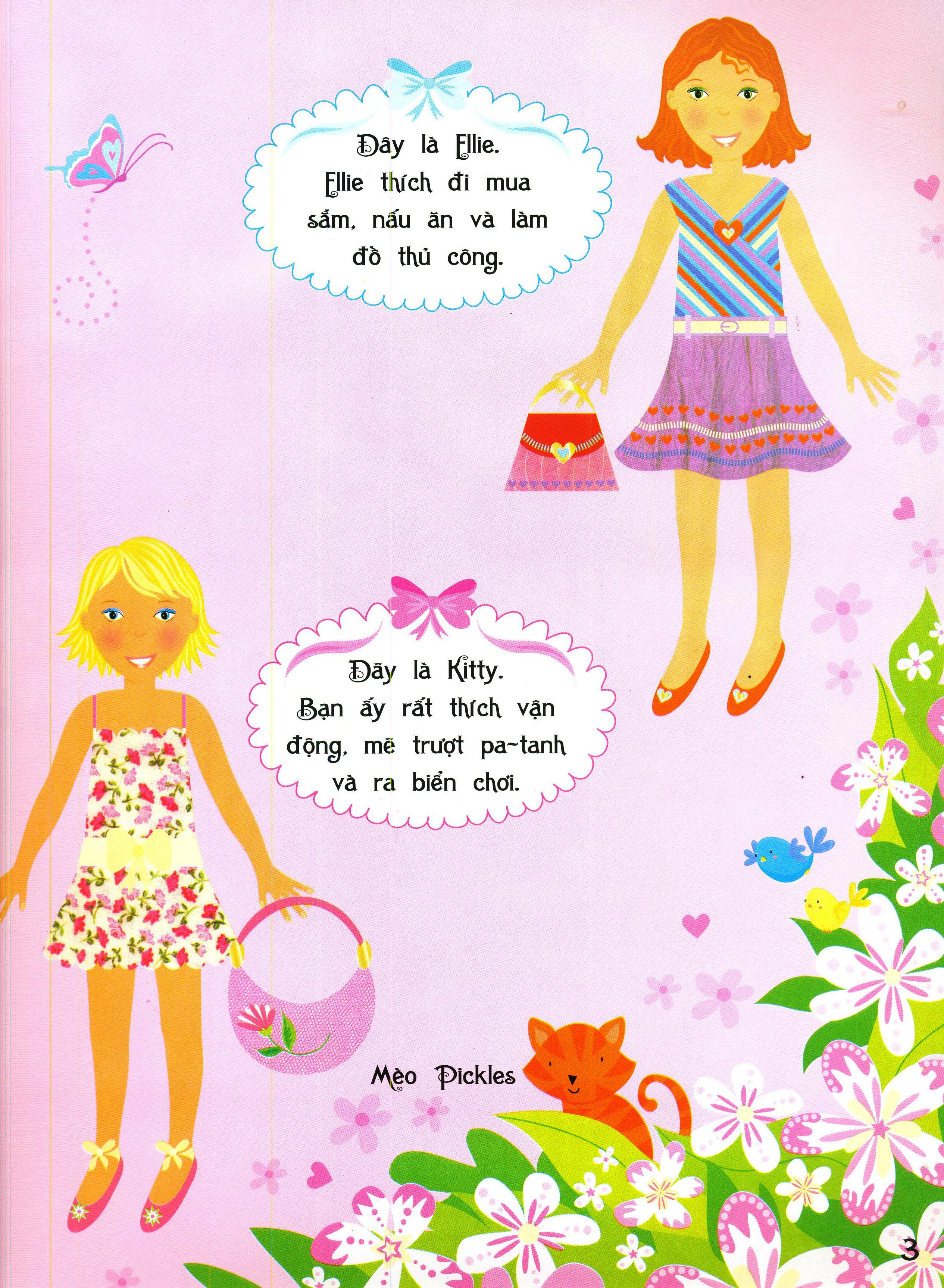 dán hình sáng tạo trang phục búp bê - búp bê xinh xắn