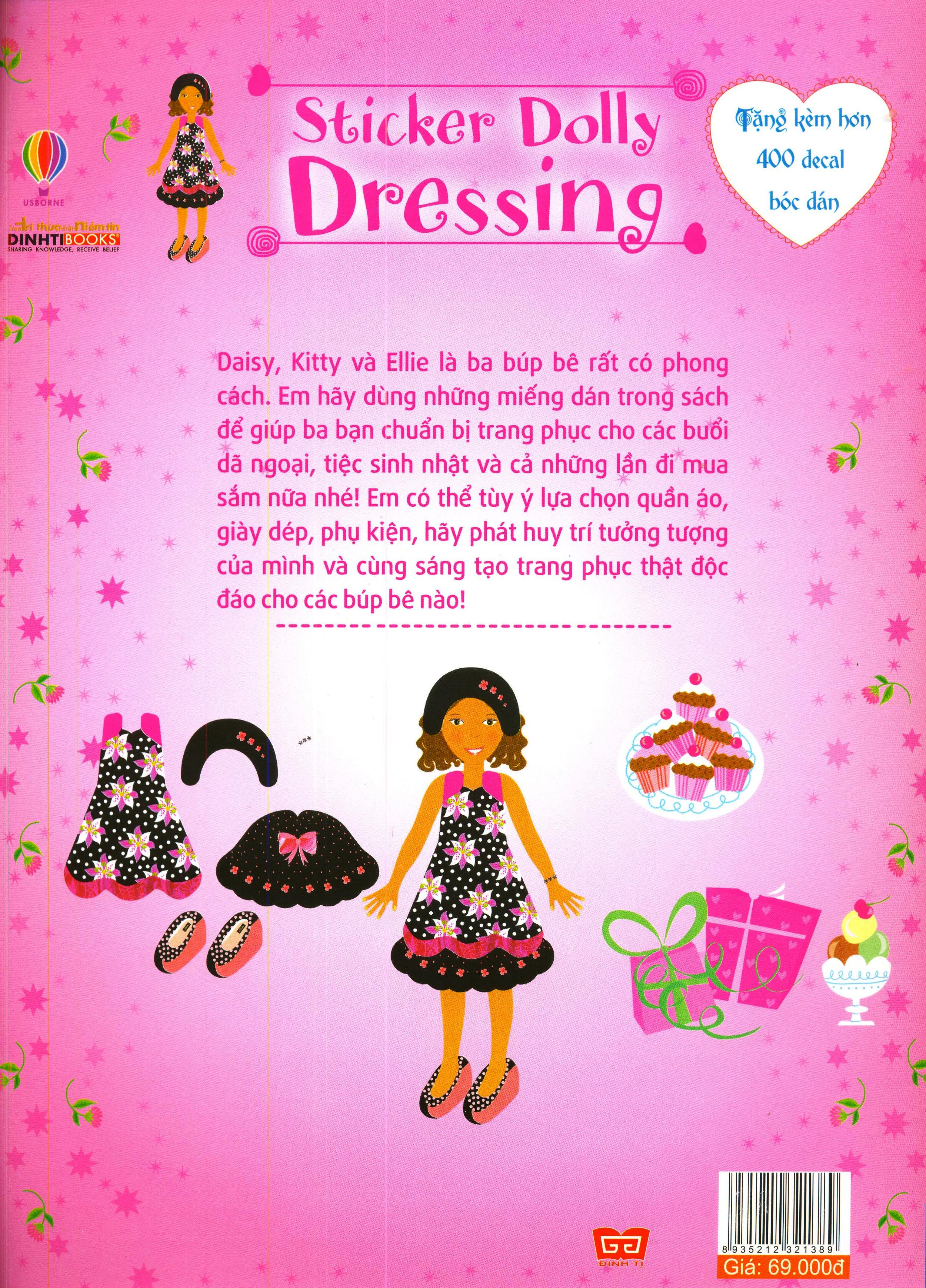 dán hình sáng tạo trang phục búp bê - búp bê xinh xắn