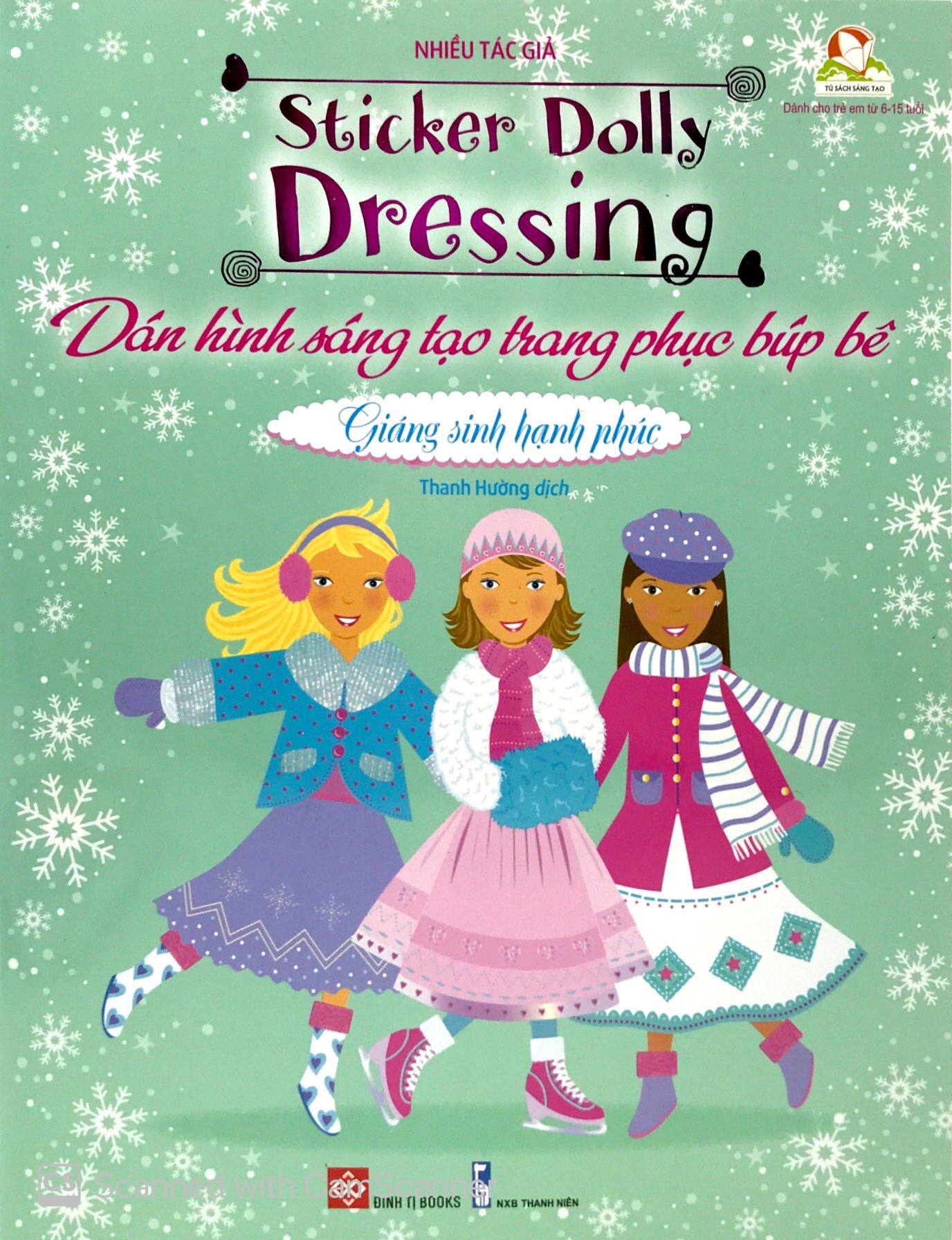 dán hình sáng tạo trang phục búp bê - giáng sinh hạnh phúc