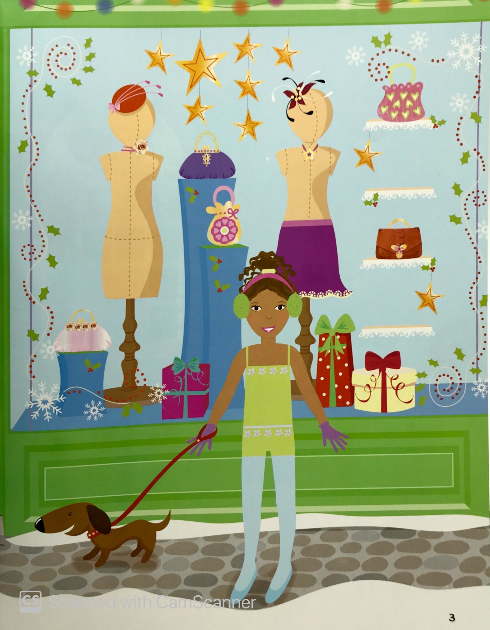 dán hình sáng tạo trang phục búp bê - giáng sinh hạnh phúc