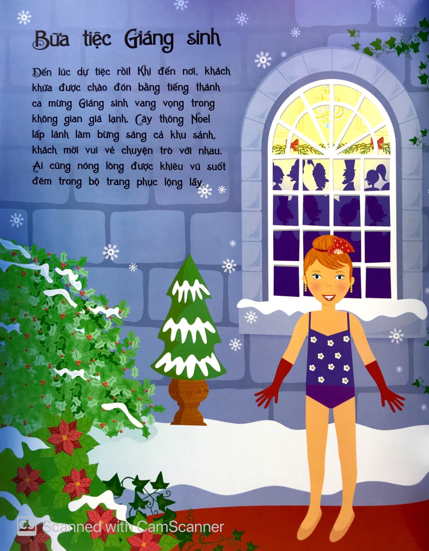 dán hình sáng tạo trang phục búp bê - giáng sinh hạnh phúc