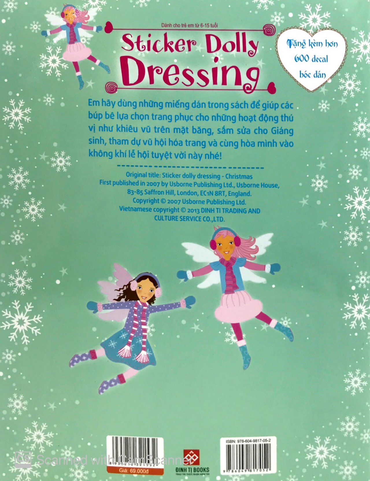 dán hình sáng tạo trang phục búp bê - giáng sinh hạnh phúc