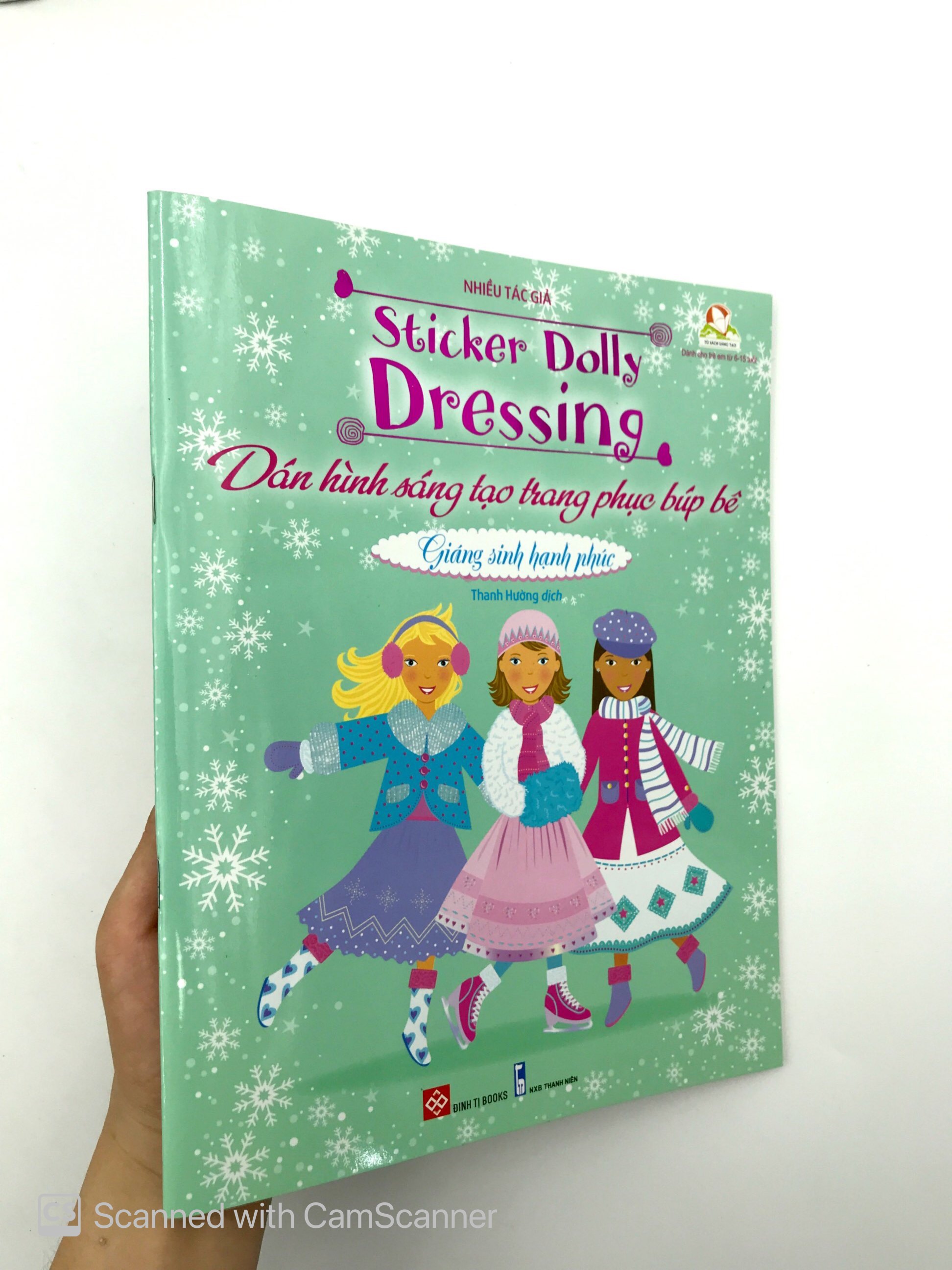 dán hình sáng tạo trang phục búp bê - giáng sinh hạnh phúc