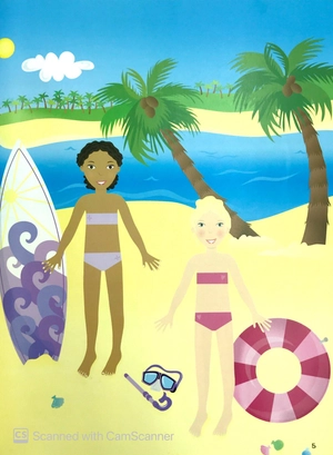 dán hình sáng tạo trang phục búp bê - kỳ nghỉ vui vẻ