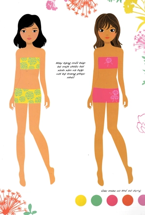 dán hình sáng tạo trang phục búp bê - nhà thiết kế thời trang