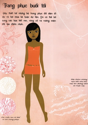 dán hình sáng tạo trang phục búp bê - nhà thiết kế thời trang