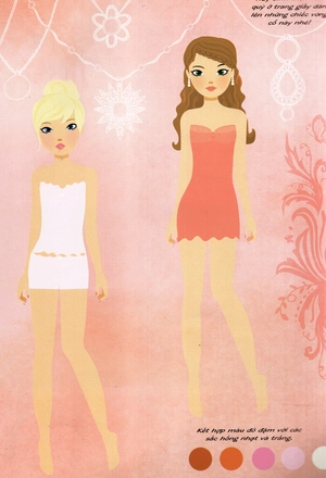 dán hình sáng tạo trang phục búp bê - nhà thiết kế thời trang