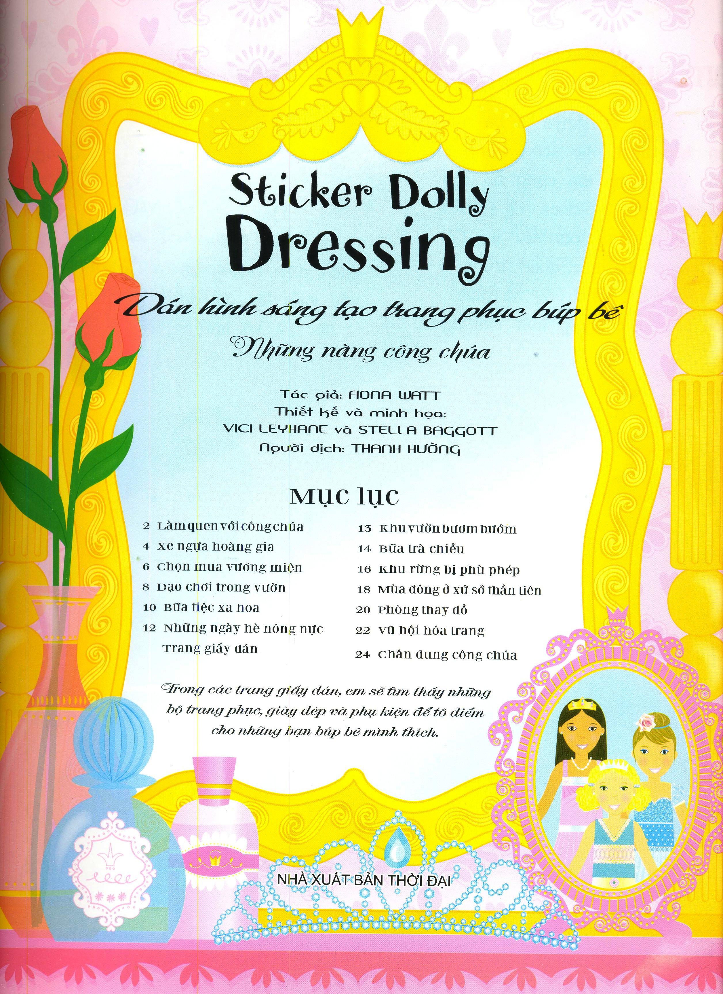 dán hình sáng tạo trang phục búp bê - những nàng công chúa