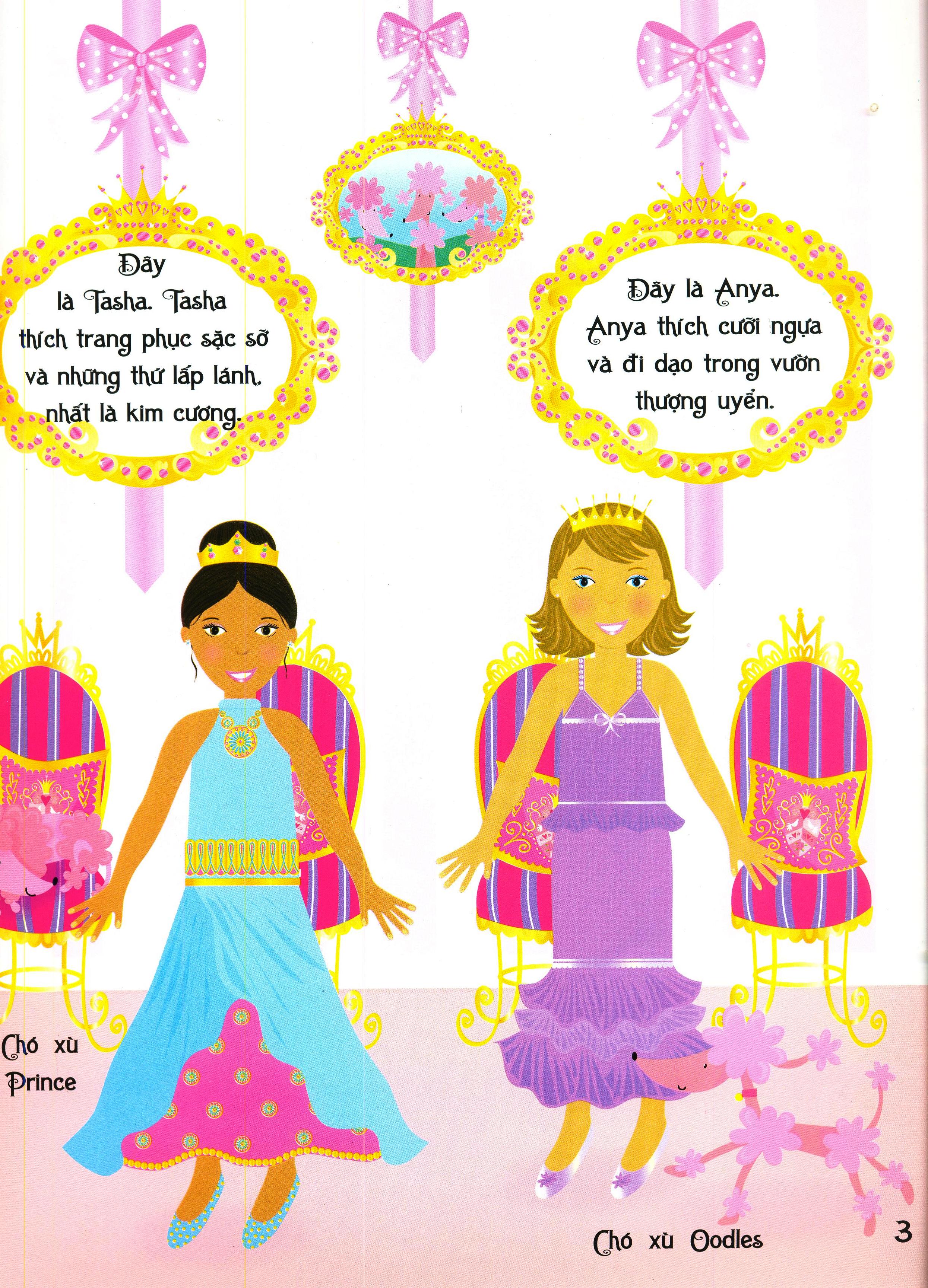 dán hình sáng tạo trang phục búp bê - những nàng công chúa