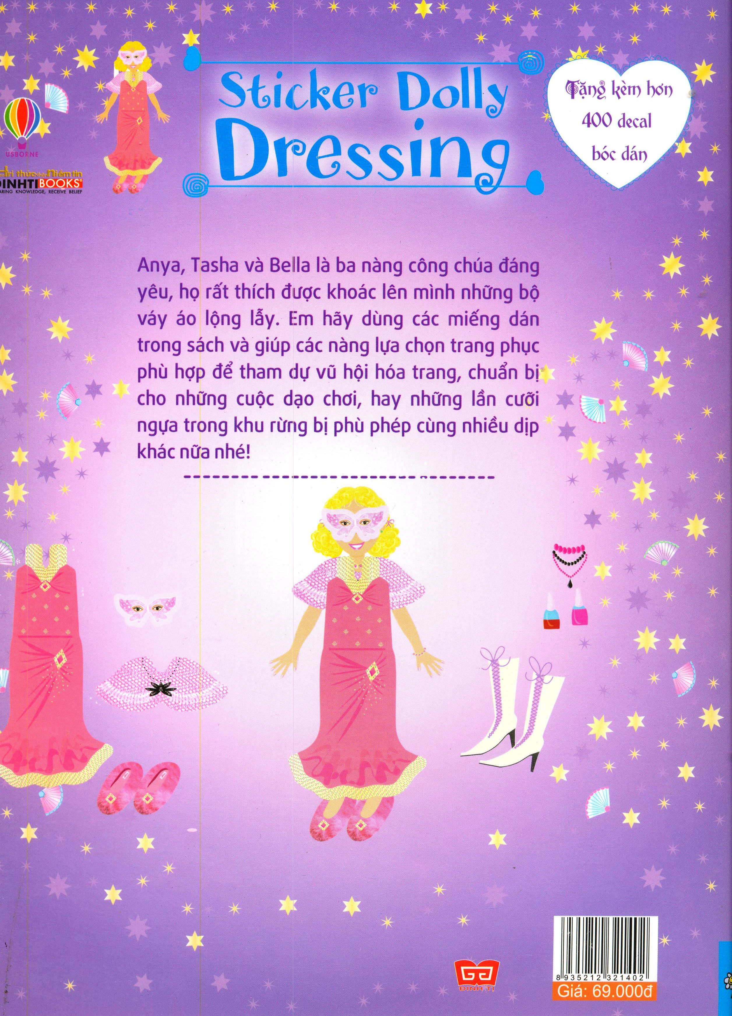 dán hình sáng tạo trang phục búp bê - những nàng công chúa