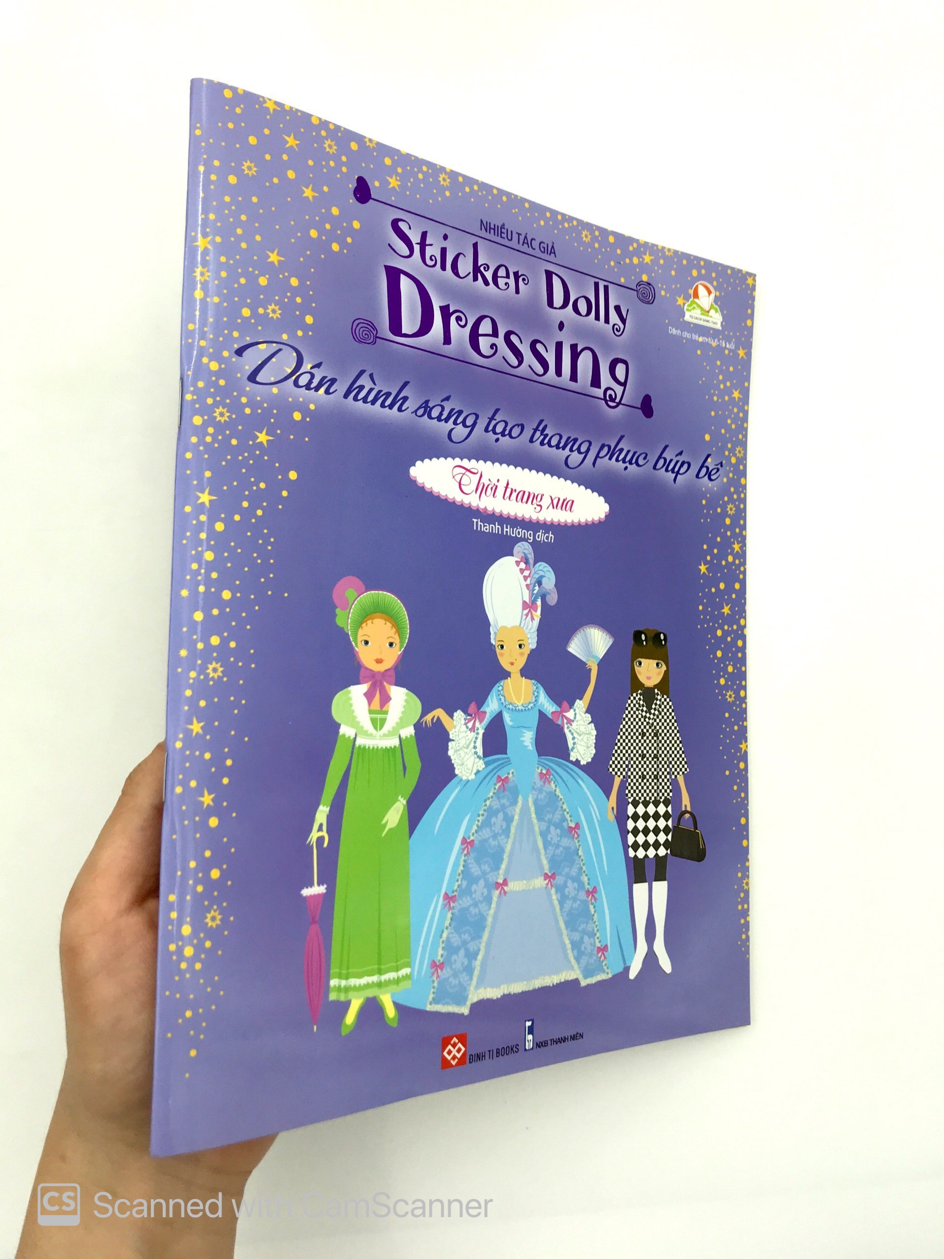 dán hình sáng tạo trang phục búp bê - thời trang xưa