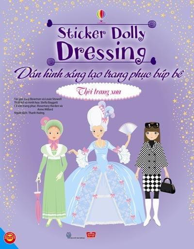 dán hình sáng tạo trang phục búp bê - thời trang xưa