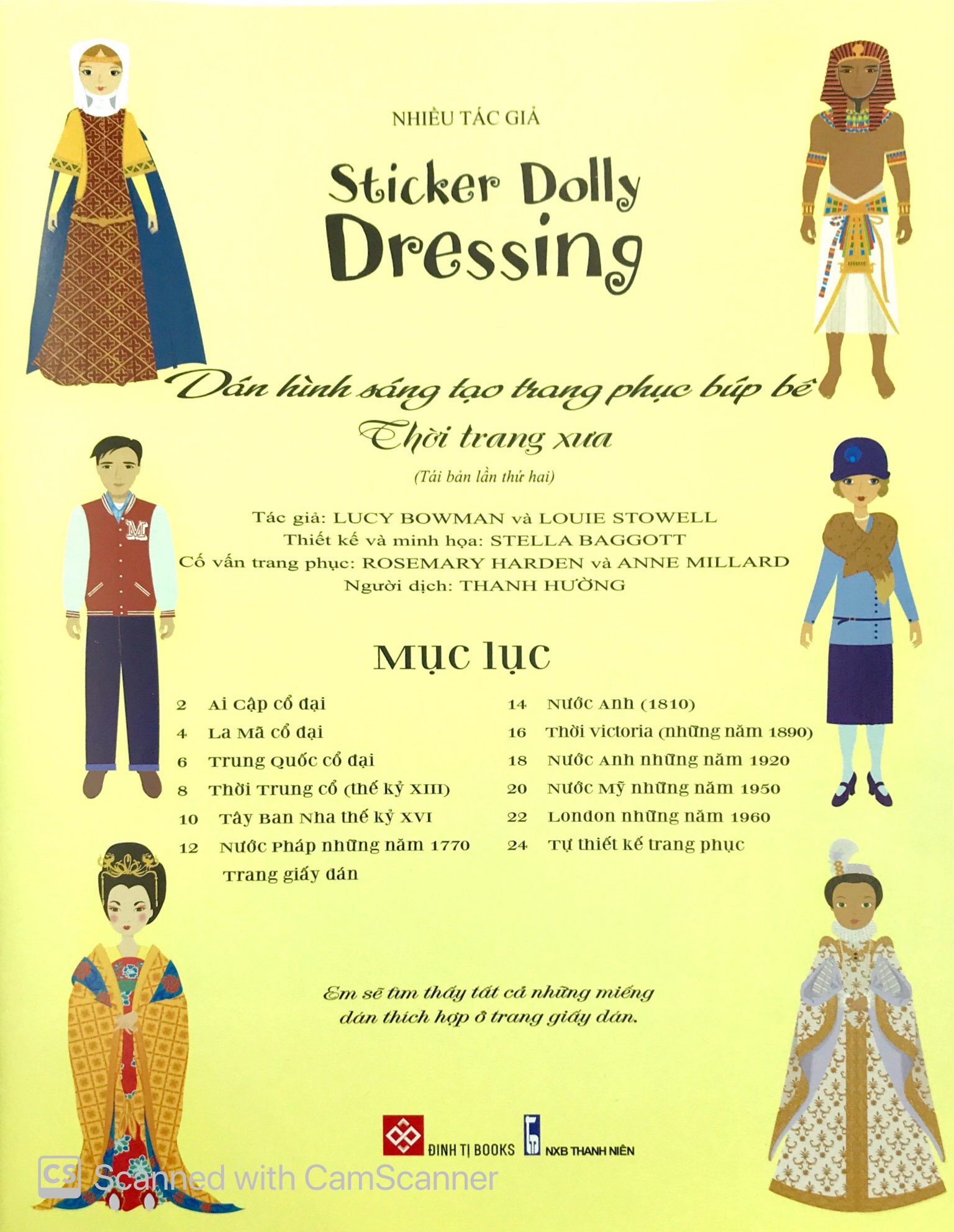 dán hình sáng tạo trang phục búp bê - thời trang xưa