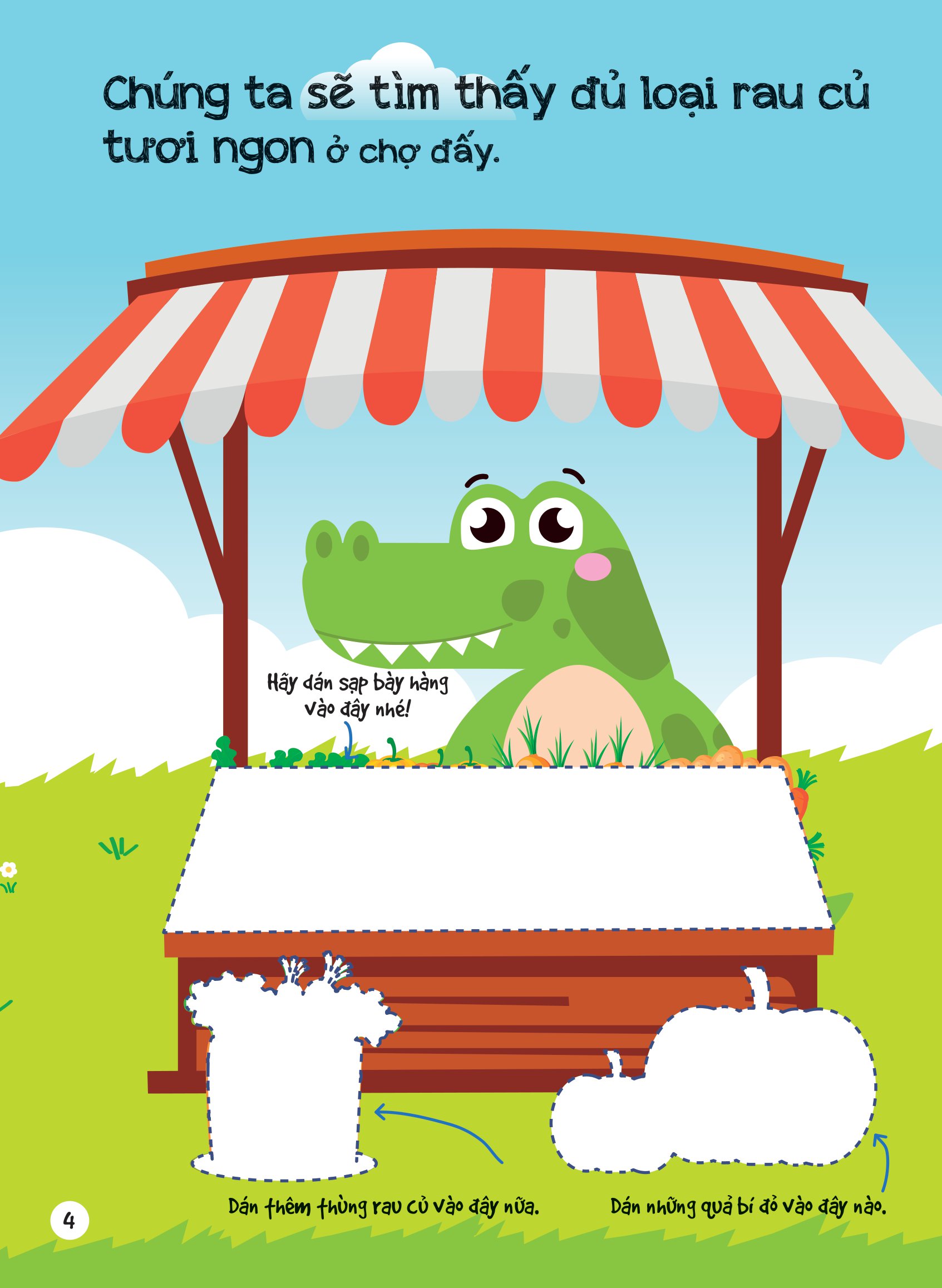 dán hình siêu đáng yêu - khu chợ