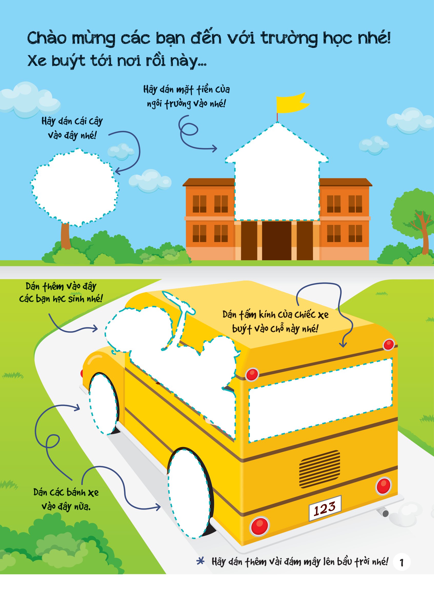 dán hình siêu đáng yêu - trường học