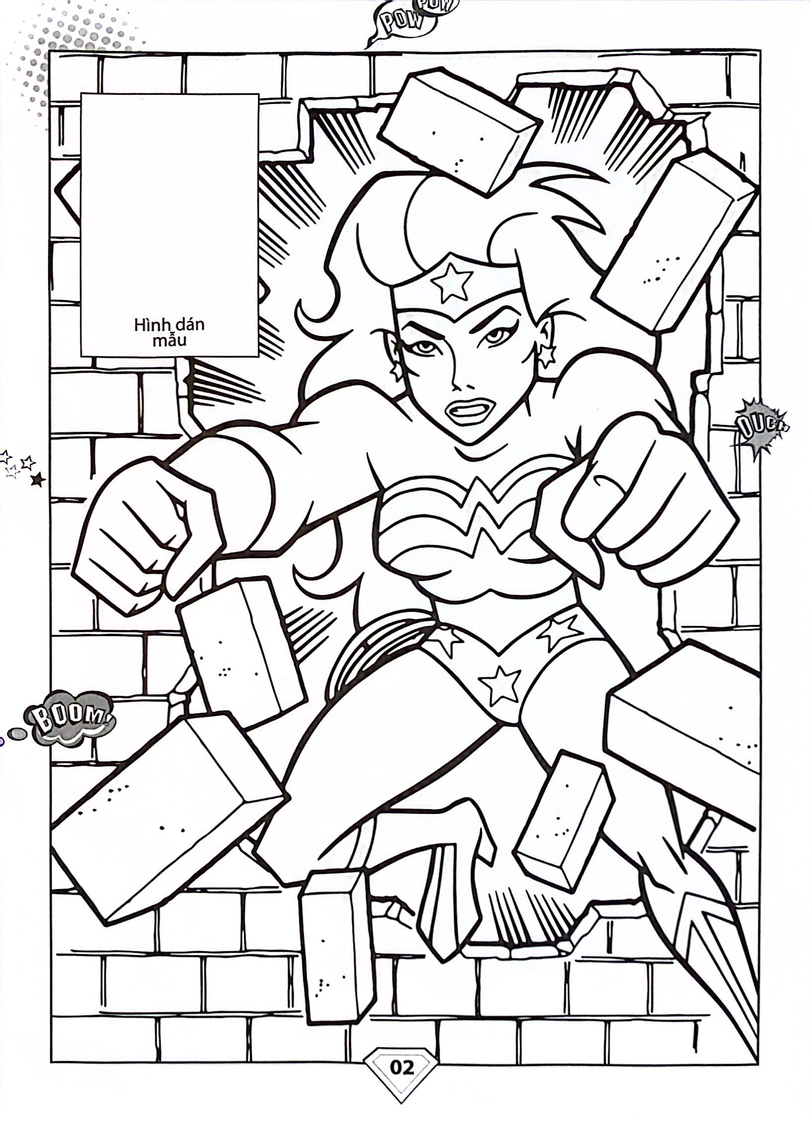 dán hình & tô màu superhero - wonderman