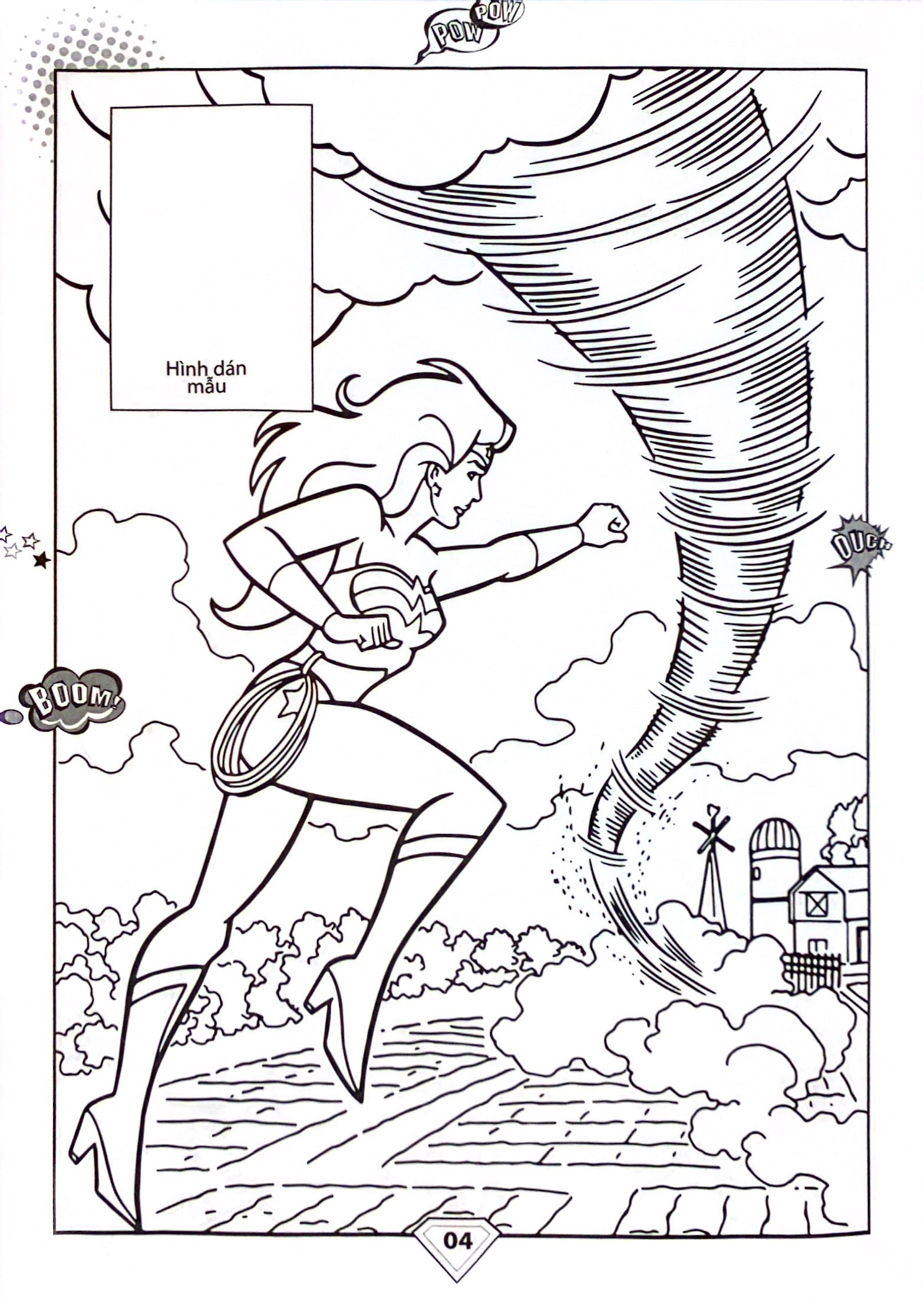 dán hình & tô màu superhero - wonderman