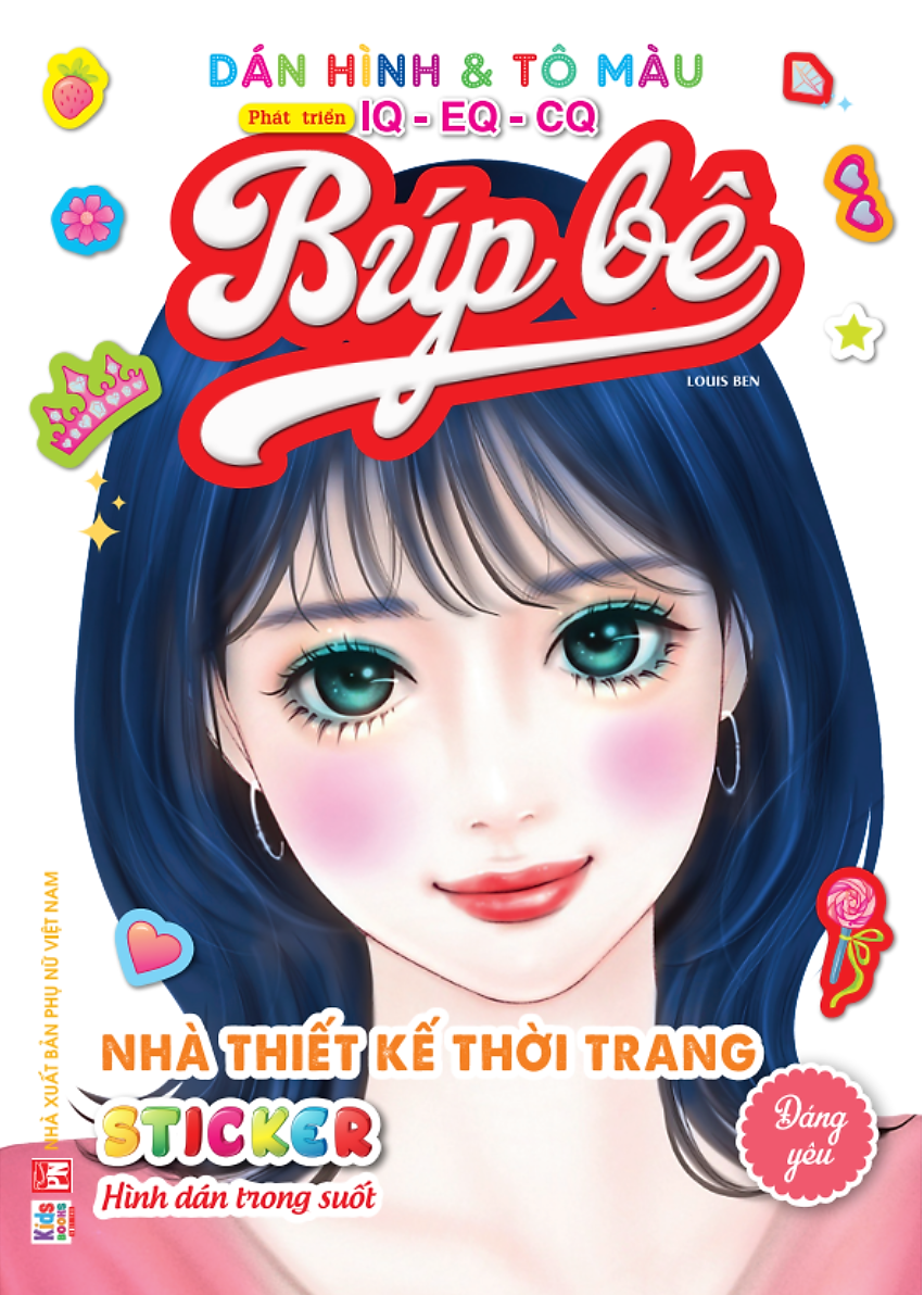 dán hình và tô màu búp bê - nhà thiết kế thời trang - đáng yêu - sticker trong suốt