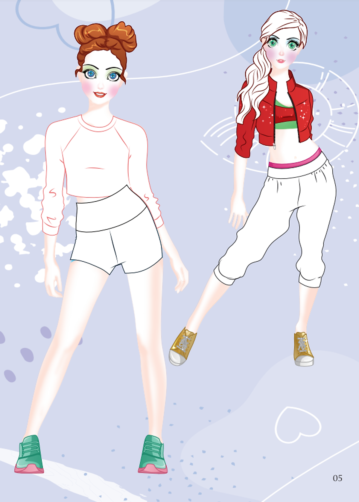 dán hình và tô màu búp bê - nhà thiết kế thời trang - đáng yêu - sticker trong suốt