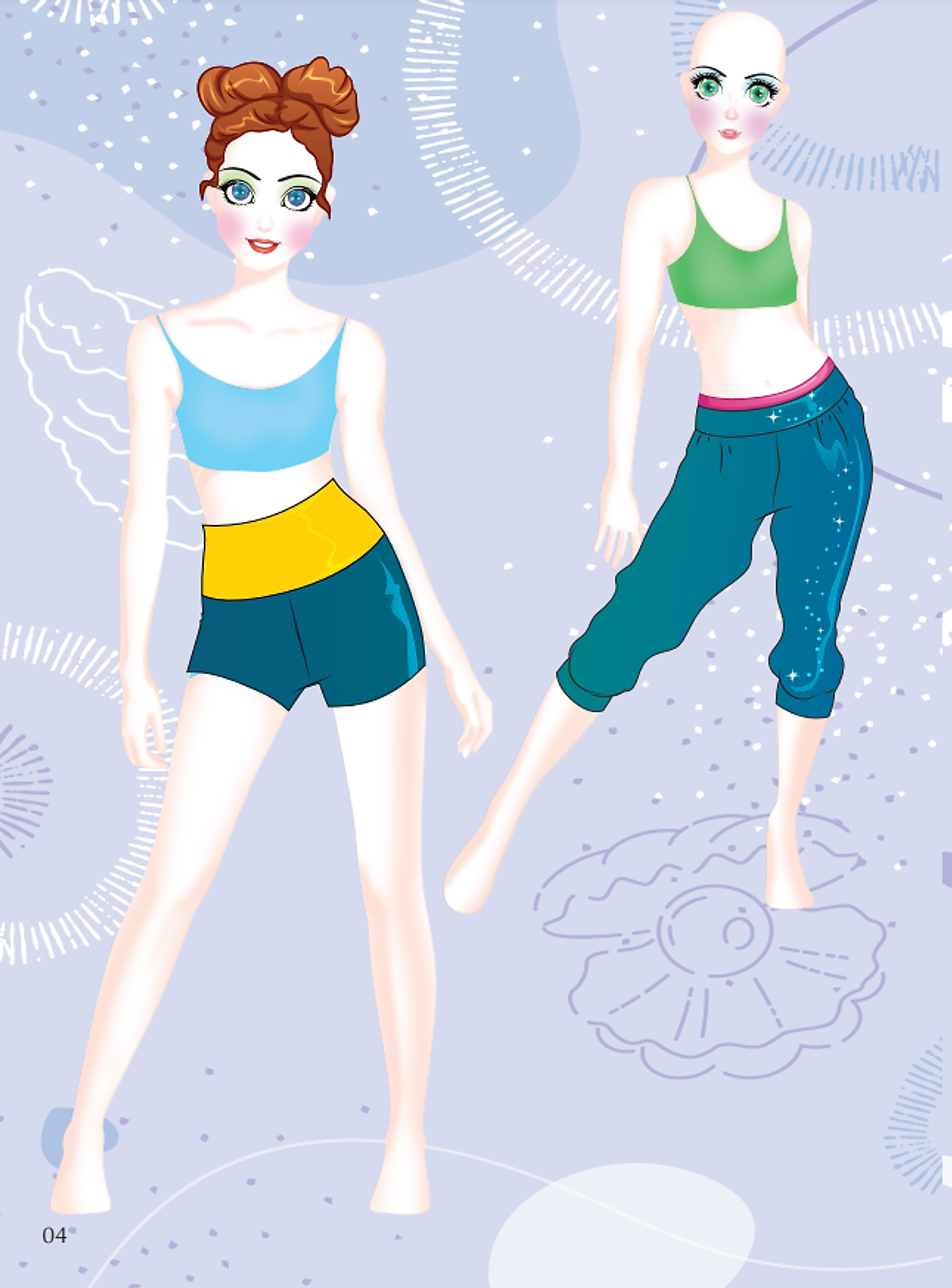 dán hình và tô màu búp bê - nhà thiết kế thời trang - đáng yêu - sticker trong suốt