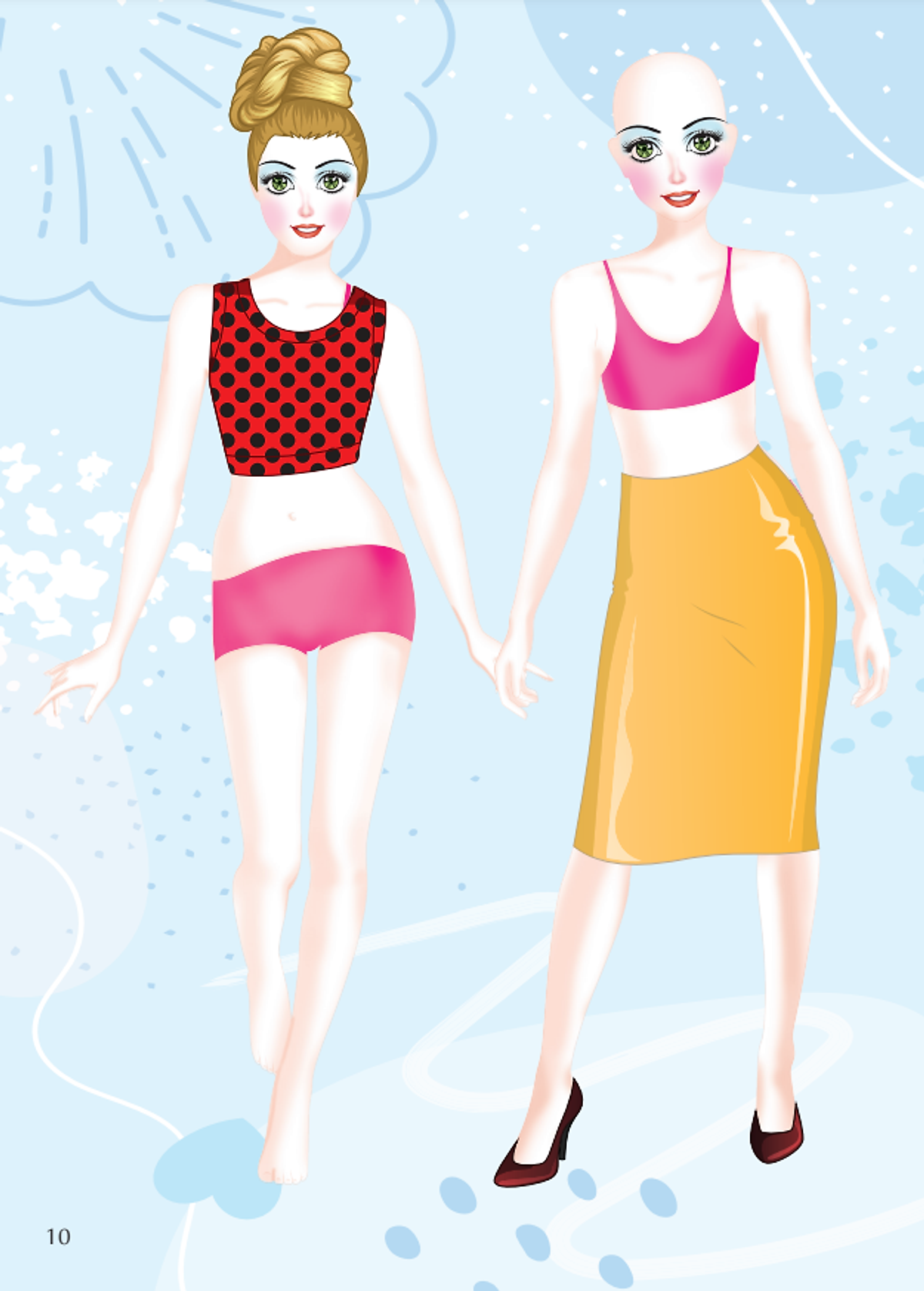 dán hình và tô màu búp bê - nhà thiết kế thời trang - đáng yêu - sticker trong suốt