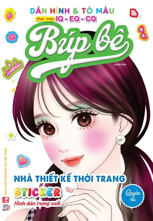 dán hình và tô màu búp bê - nhà thiết kế thời trang - quyến rũ - sticker trong suốt