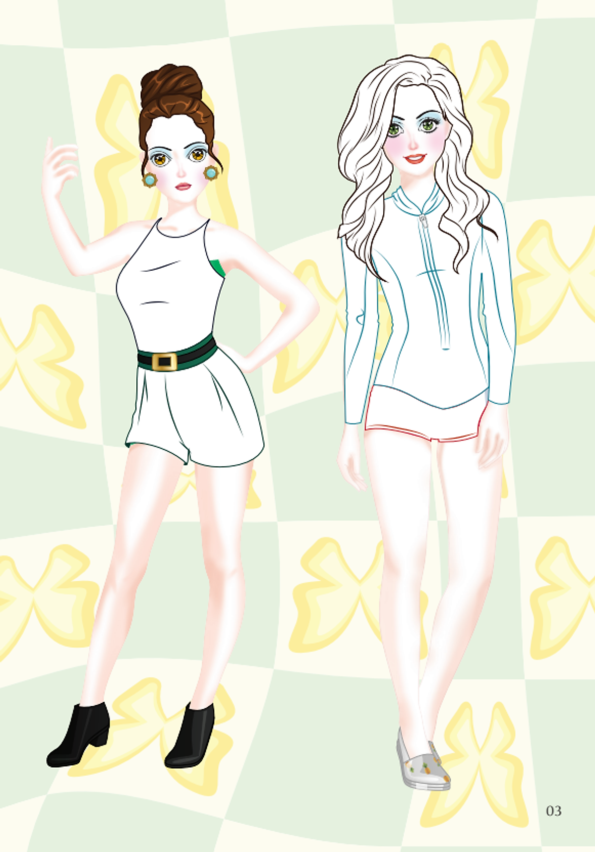 dán hình và tô màu búp bê - nhà thiết kế thời trang - quyến rũ - sticker trong suốt