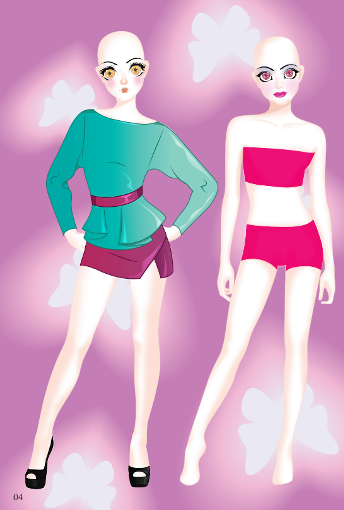 dán hình và tô màu búp bê - nhà thiết kế thời trang - quyến rũ - sticker trong suốt