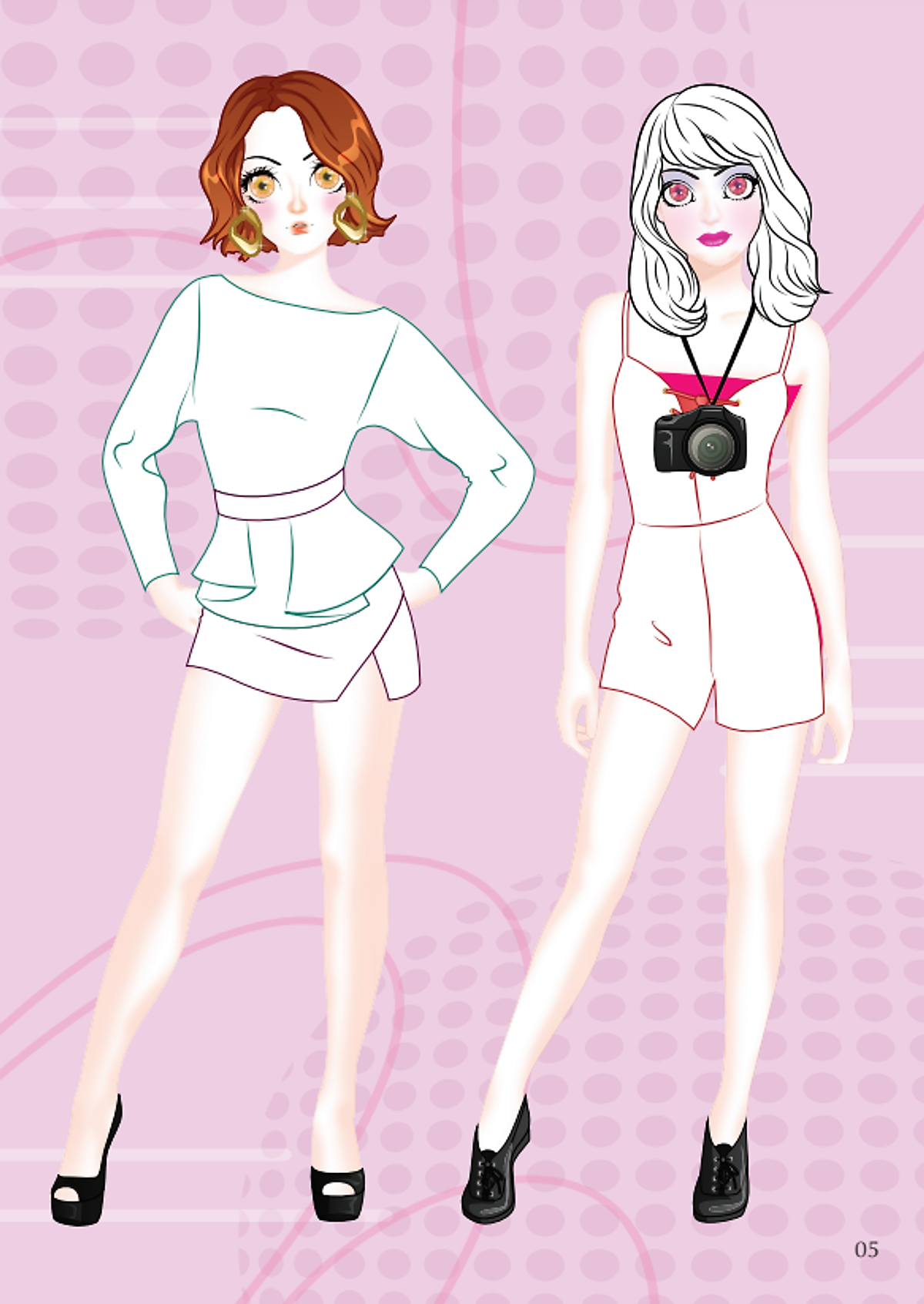 dán hình và tô màu búp bê - nhà thiết kế thời trang - quyến rũ - sticker trong suốt