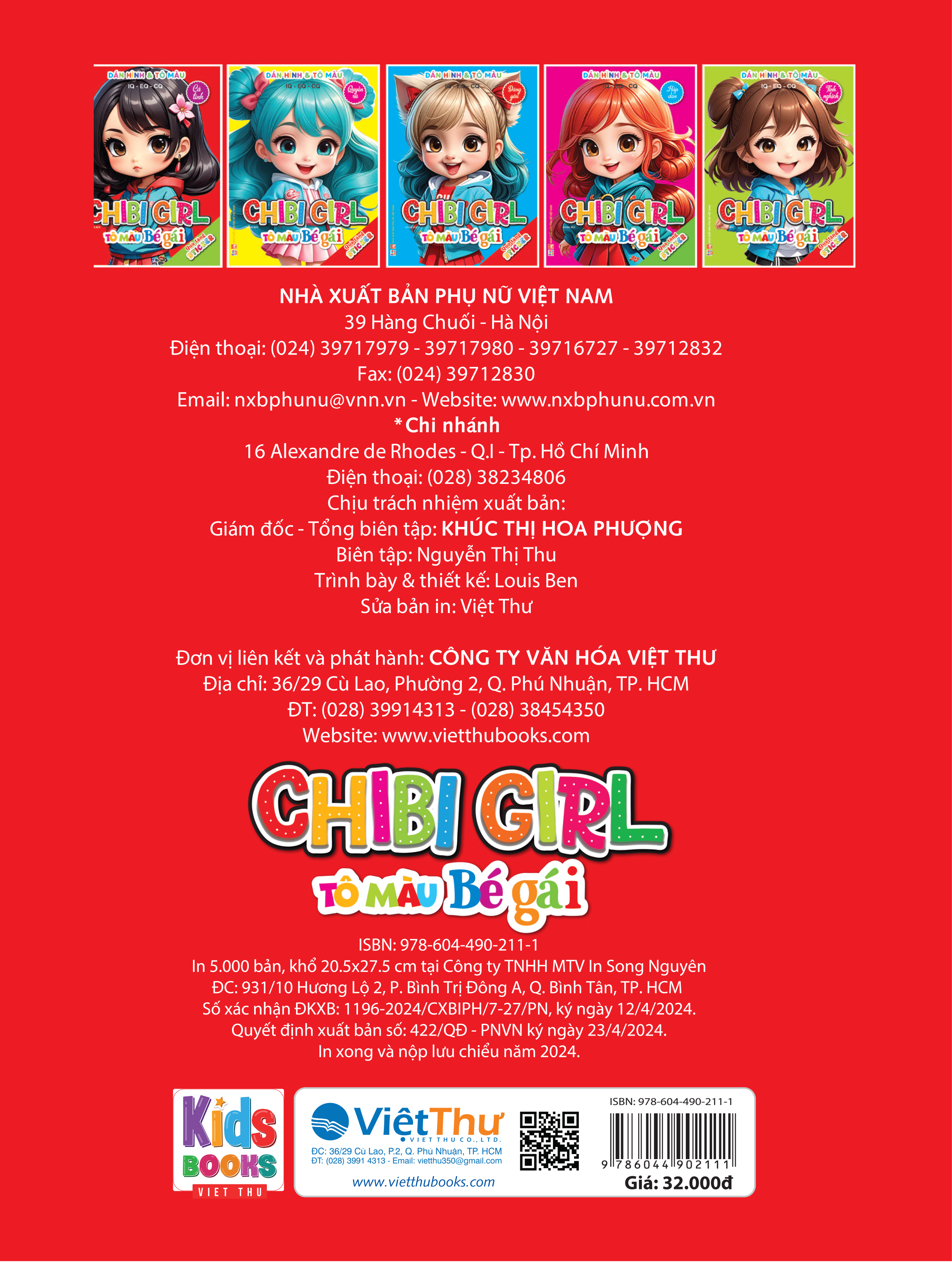 dán hình và tô màu iq-eq-cq - chibi girl - tô màu bé gái - cá tính