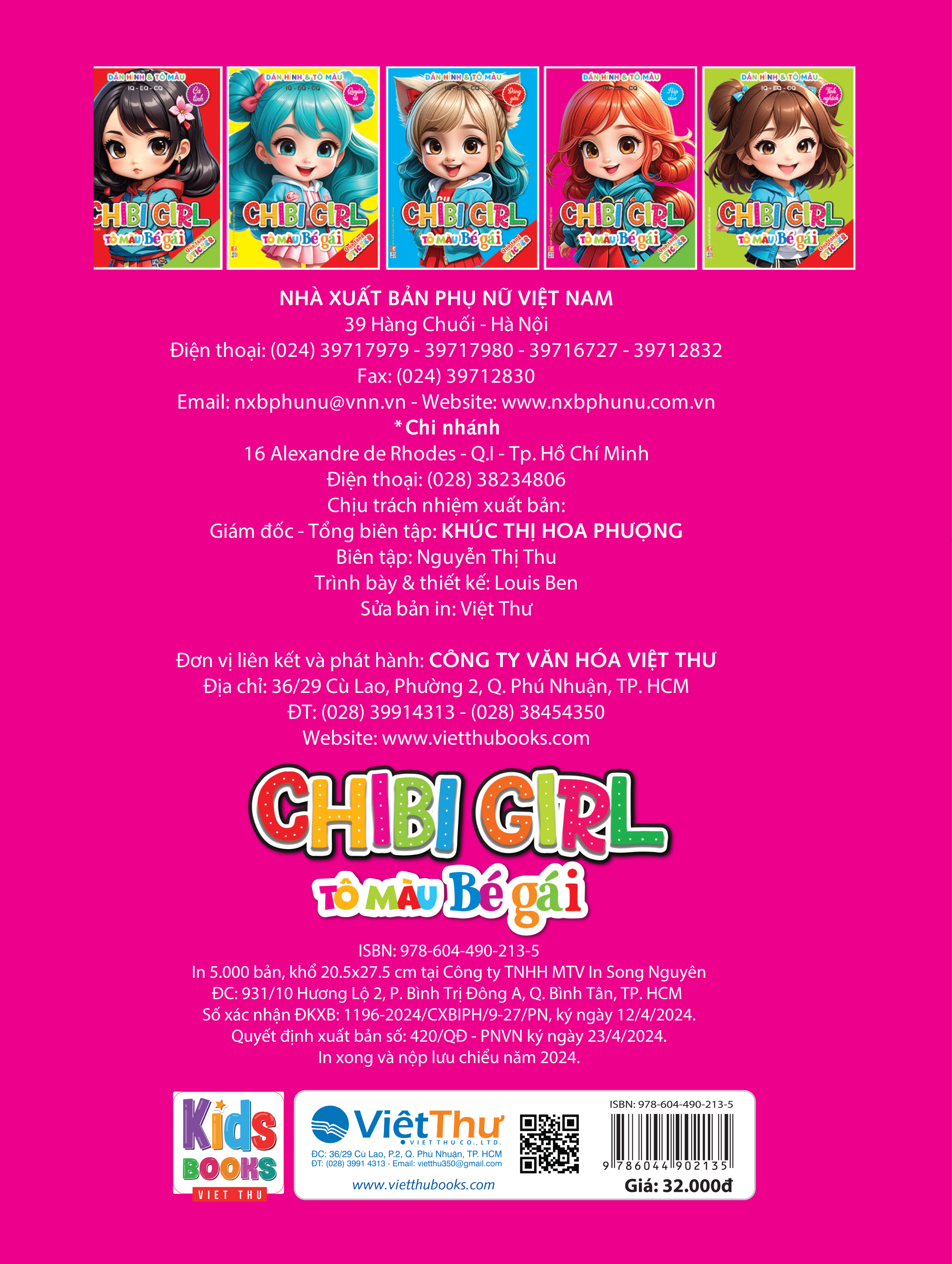 dán hình và tô màu iq-eq-cq - chibi girl - tô màu bé gái - hấp dẫn