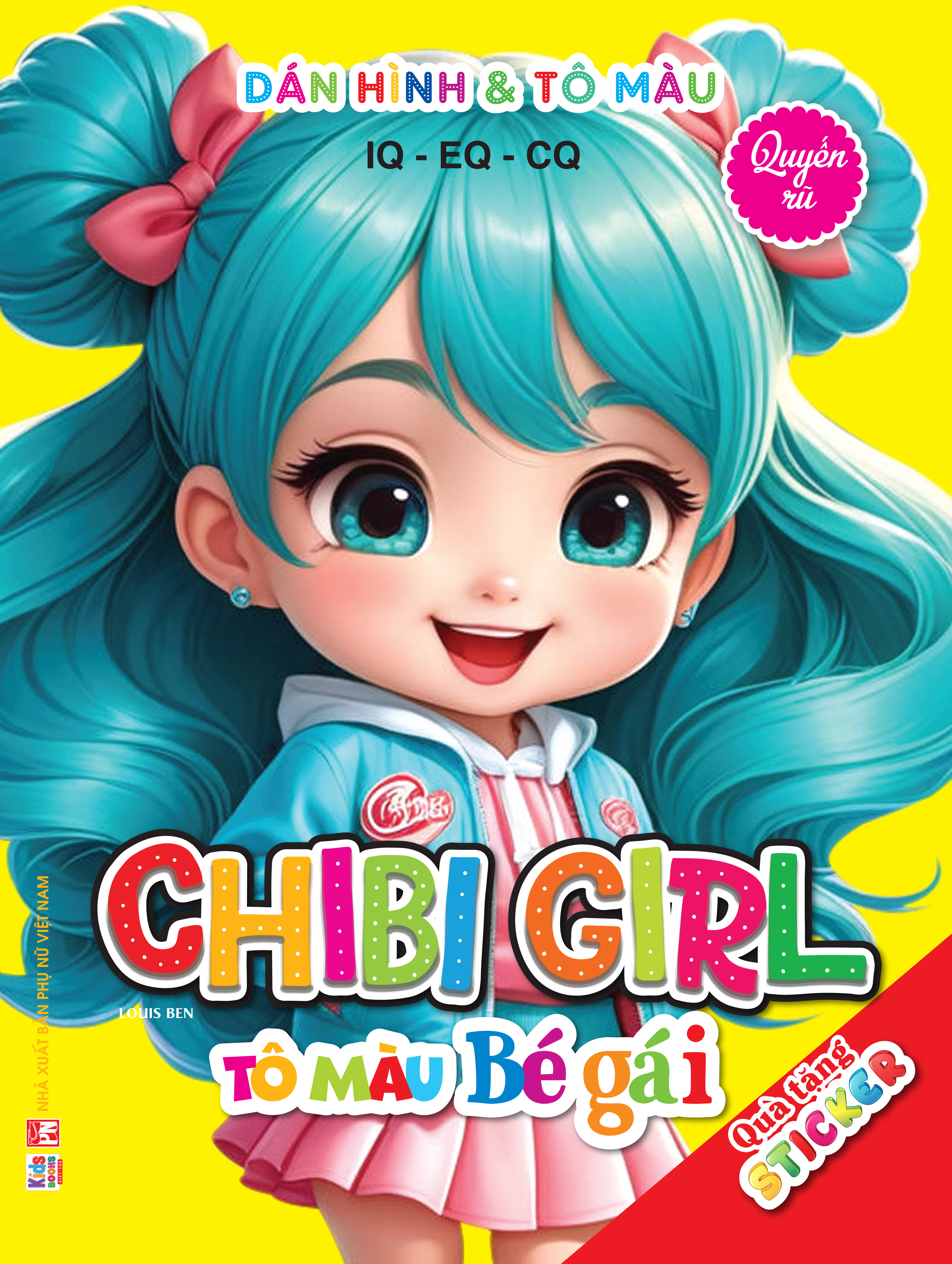 dán hình và tô màu iq-eq-cq - chibi girl - tô màu bé gái - quyến rũ