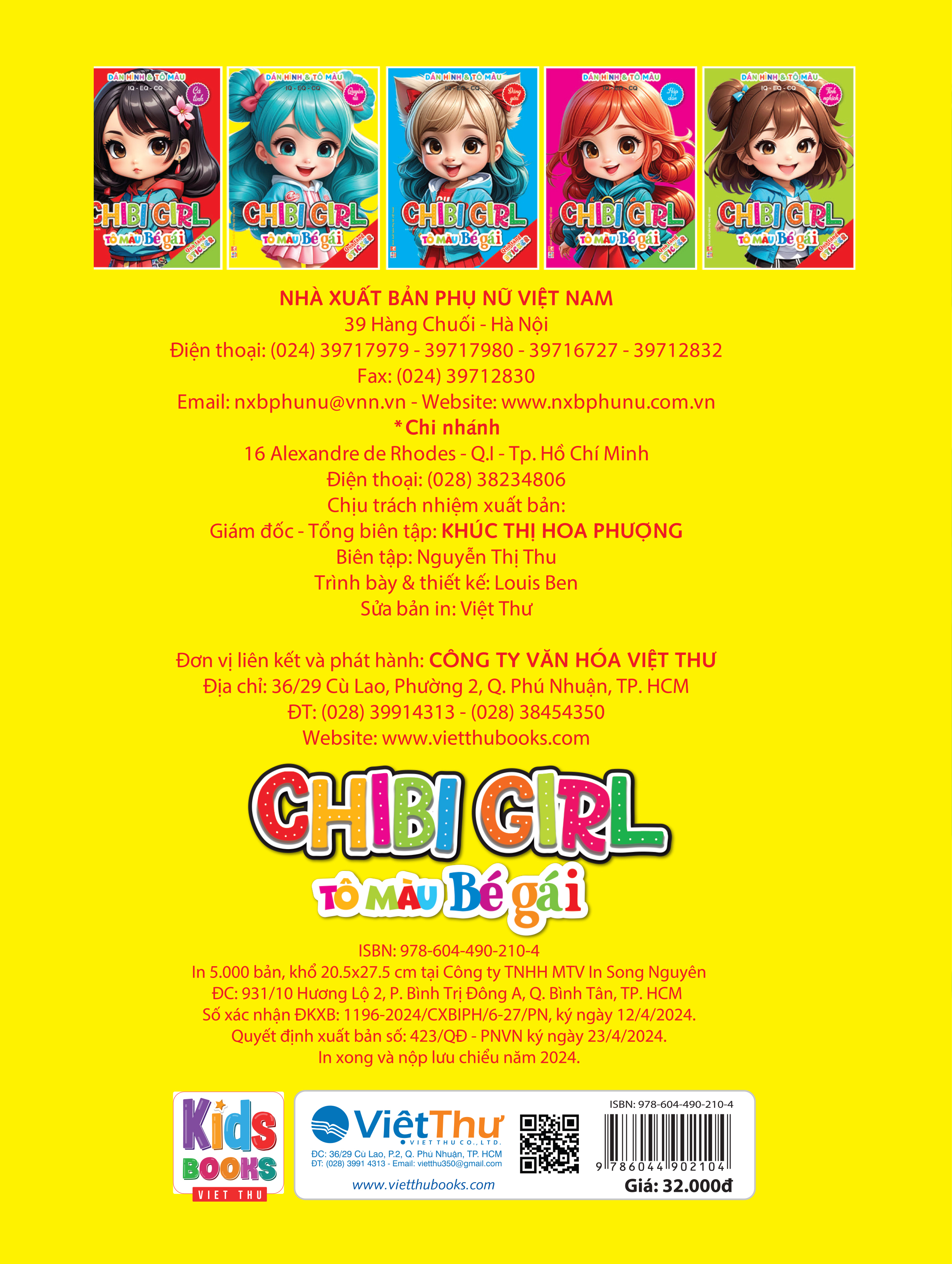 dán hình và tô màu iq-eq-cq - chibi girl - tô màu bé gái - quyến rũ