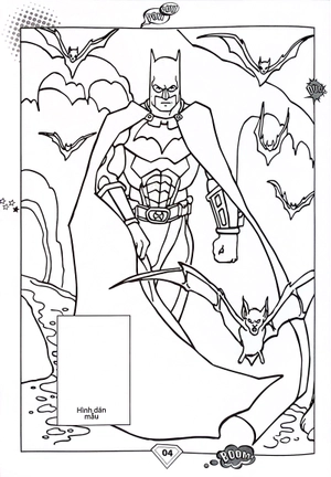 dán hình và tô màu - superhero - batman (tái bản 2023)