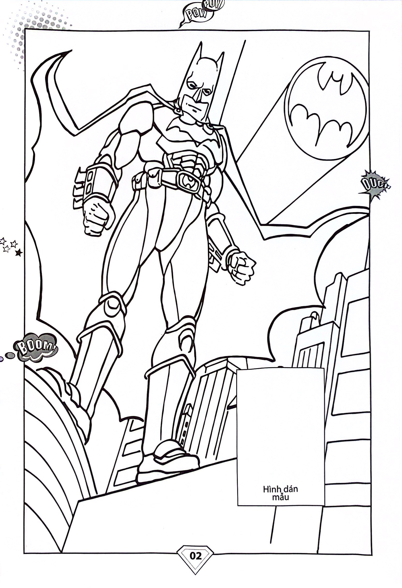 dán hình và tô màu - superhero - batman (tái bản 2024)