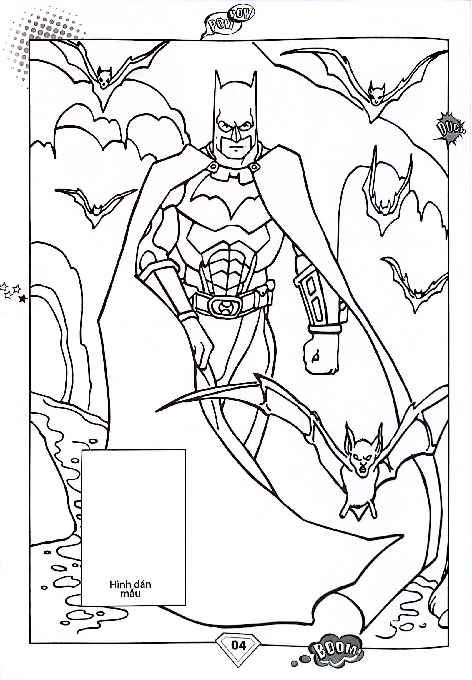 dán hình và tô màu - superhero - batman (tái bản 2024)