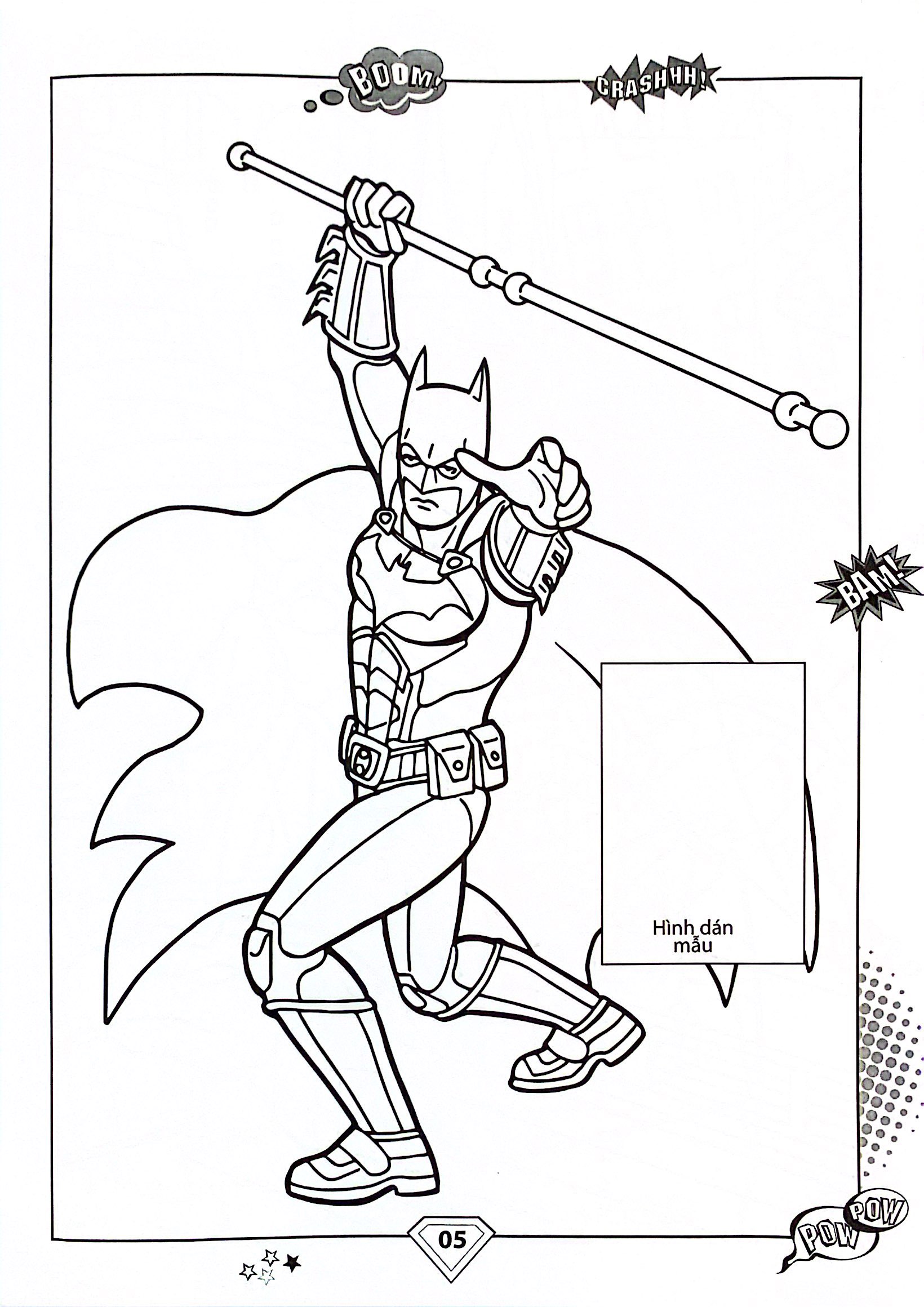 dán hình và tô màu - superhero - batman (tái bản 2024)